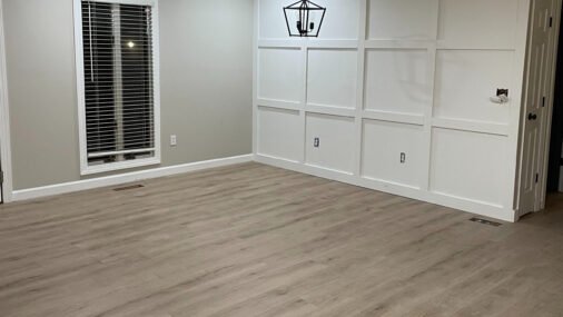luxury vinyl plank and feature wall